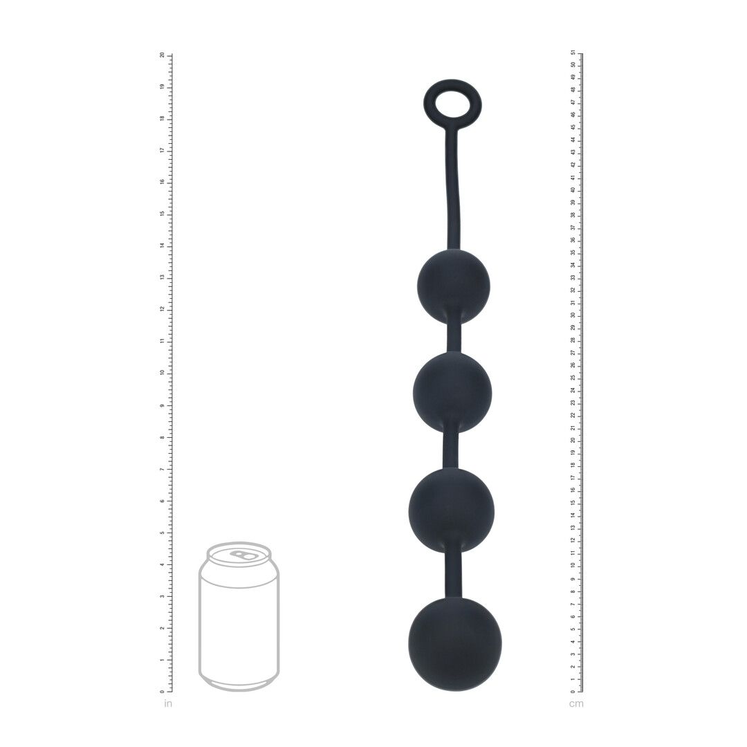 Levelz by shots Ronde Siliconen Anale Ballen - XL - 50mm - Zwart (8714273068392)
