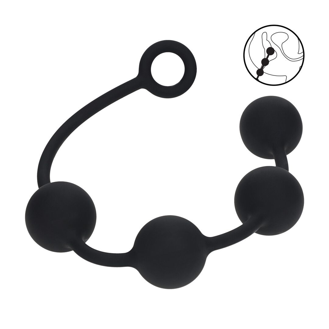 Levelz by shots Ronde Siliconen Anale Ballen - XL - 50mm - Zwart (8714273068392)