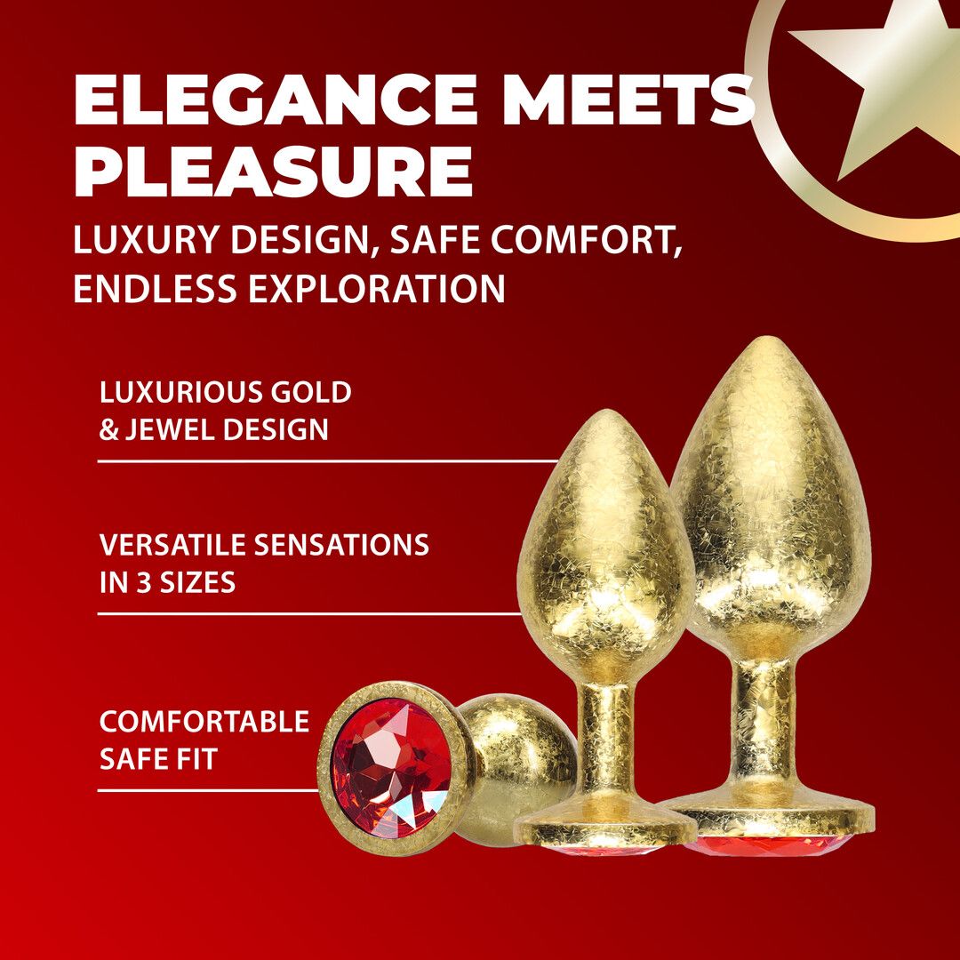 Ouch! by shots Milan Collection - Metalen Anale Plug Set - Goud (8714273061782)