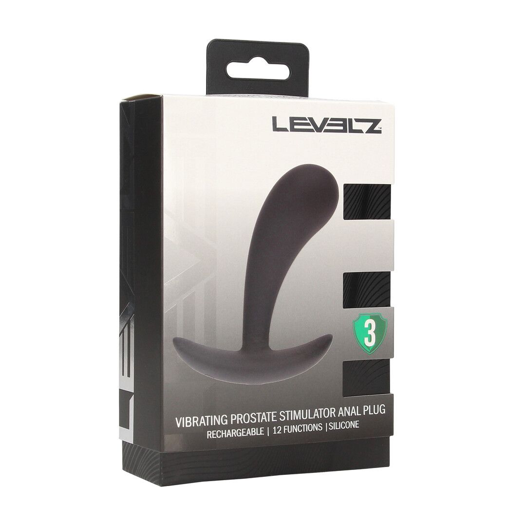 Levelz by shots Vibrerende Siliconen Prostaat Stimulator Anale Plug - S - Zwart (8714273067432)