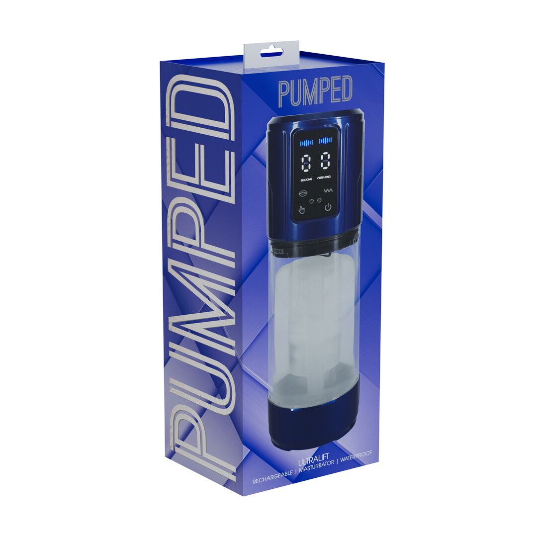 Pumped by shots UltraLift - Automatische Waterdichte Masturbator Pomp - Metallic Blauw (8714273059598)