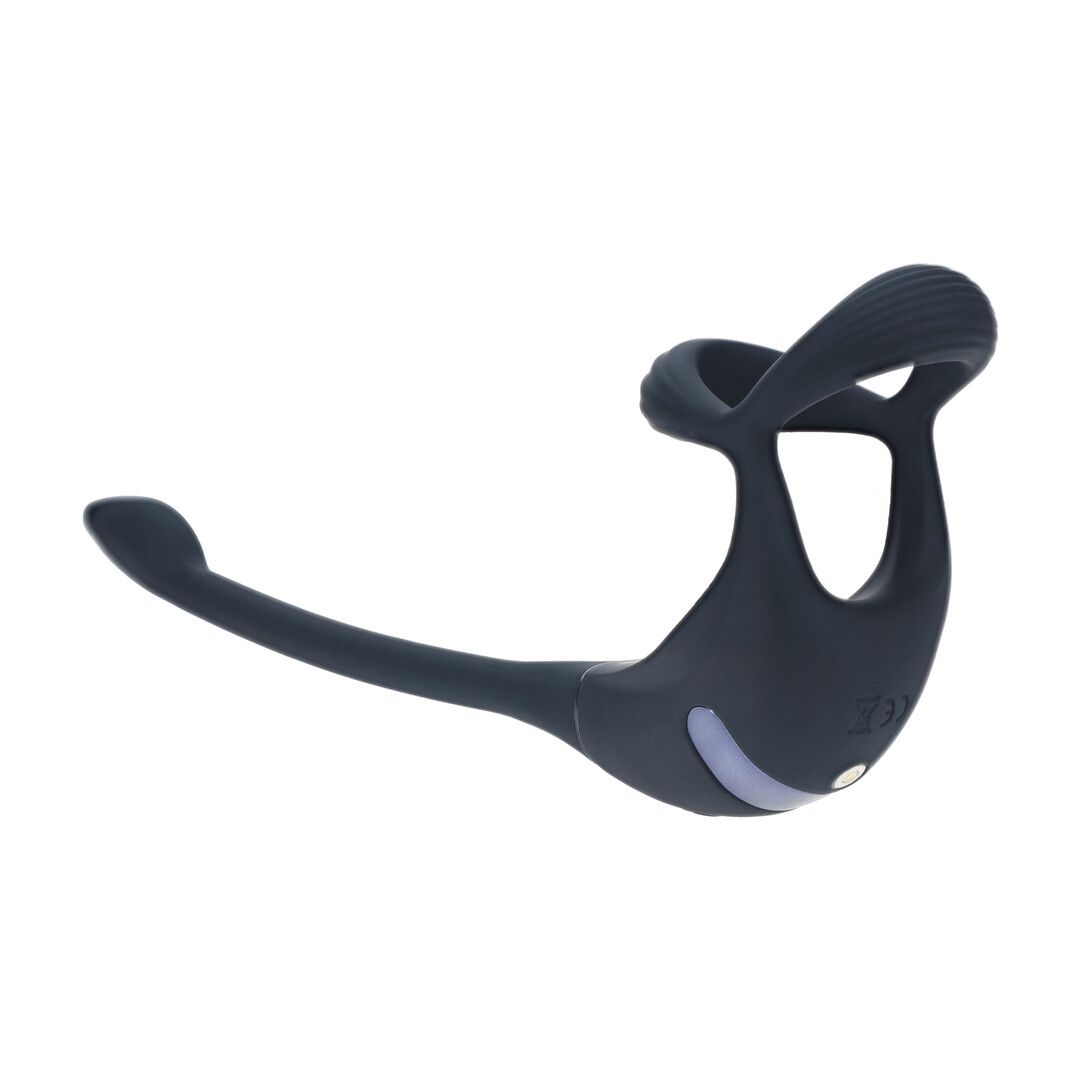 Levelz by shots Afstandsbediening Vibrerende Siliconen Tri O Cockring met Prostaatstimulator - Zwart (8714273067791)
