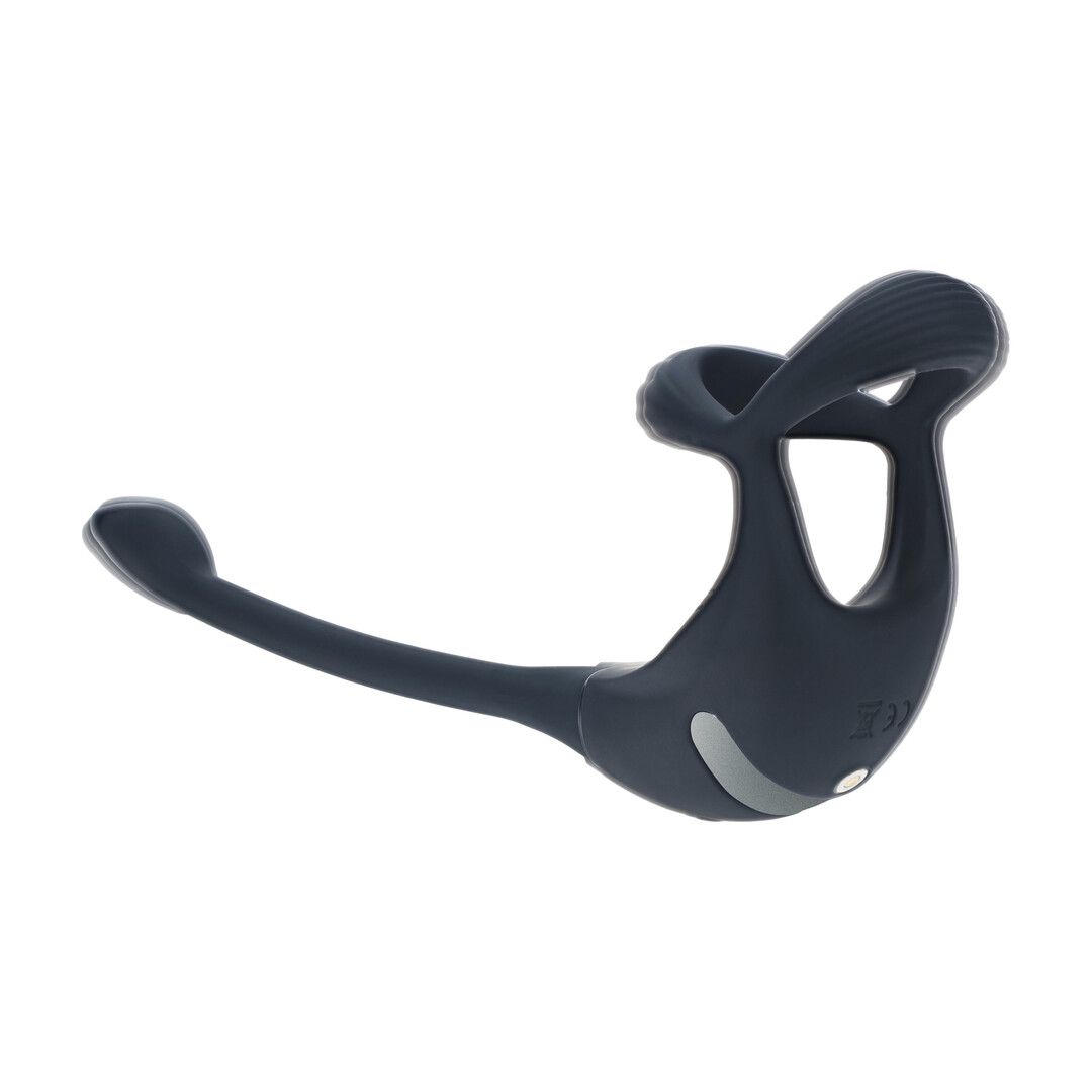 Levelz by shots Afstandsbediening Vibrerende Siliconen Tri O Cockring met Prostaatstimulator - Zwart (8714273067791)