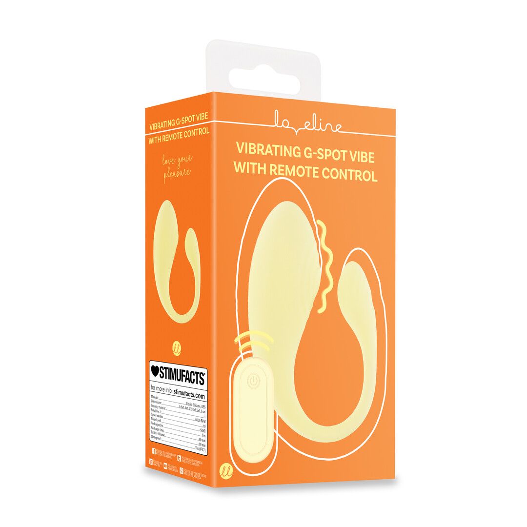 Loveline by shots Vibrerende G-Spot Vibe met Afstandsbediening - Geel (8714273026446)
