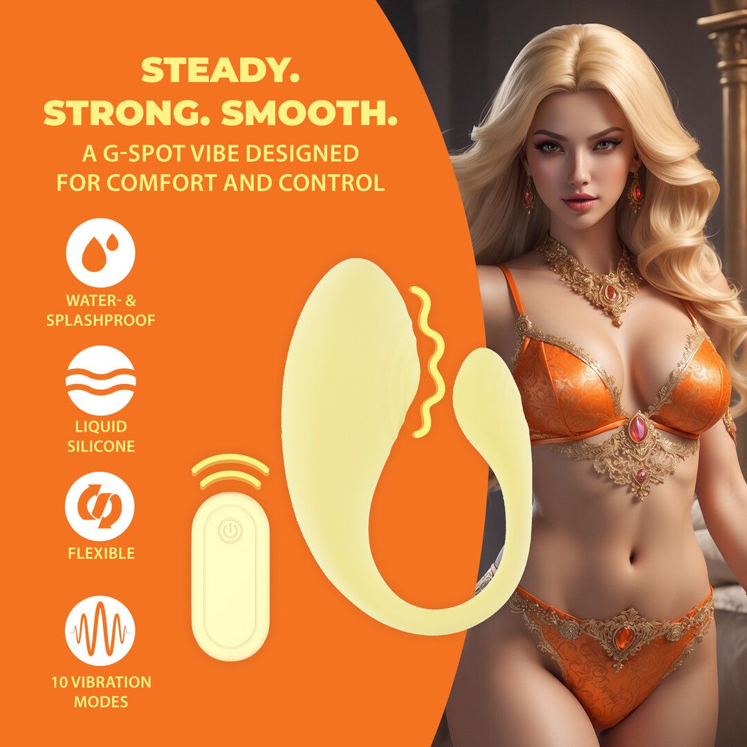 Loveline by shots Vibrerende G-Spot Vibe met Afstandsbediening - Geel (8714273026446)