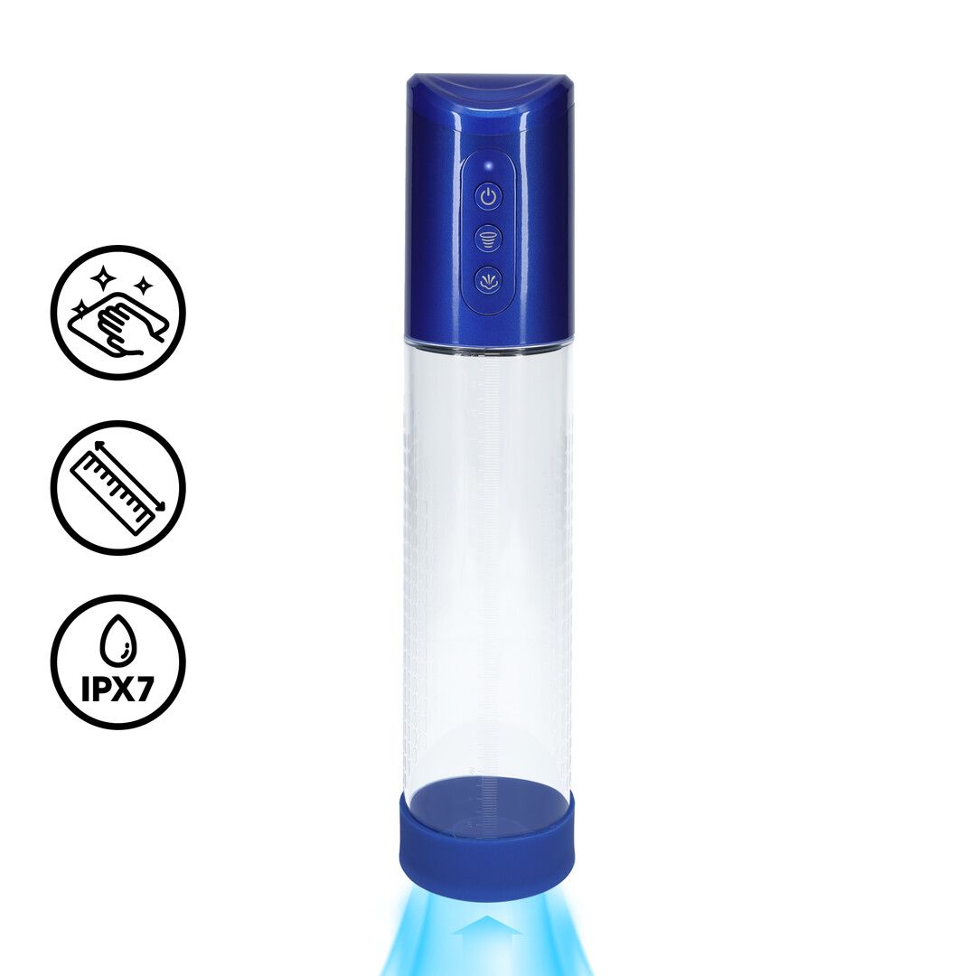 Pumped by shots HyperPump - Oplaadbare Penis Pomp - Metallic Blauw (8714273059499)
