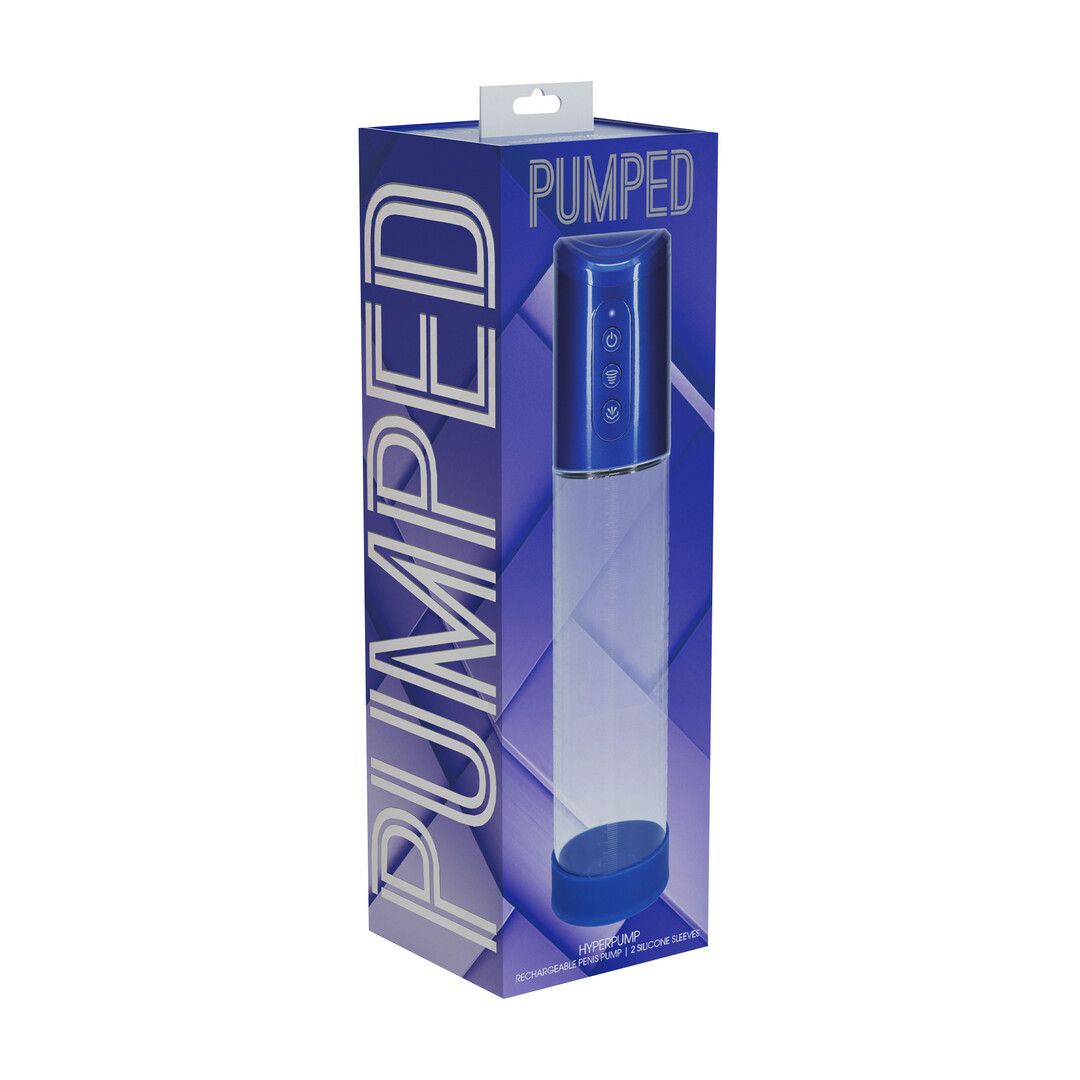 Pumped by shots HyperPump - Oplaadbare Penis Pomp - Metallic Blauw (8714273059499)