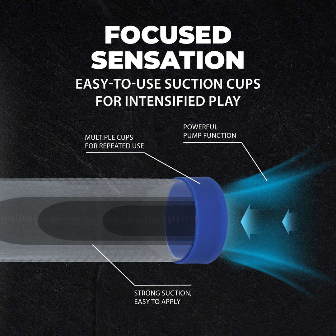 Pumped by shots HyperPump - Oplaadbare Penis Pomp - Metallic Blauw (8714273059499)
