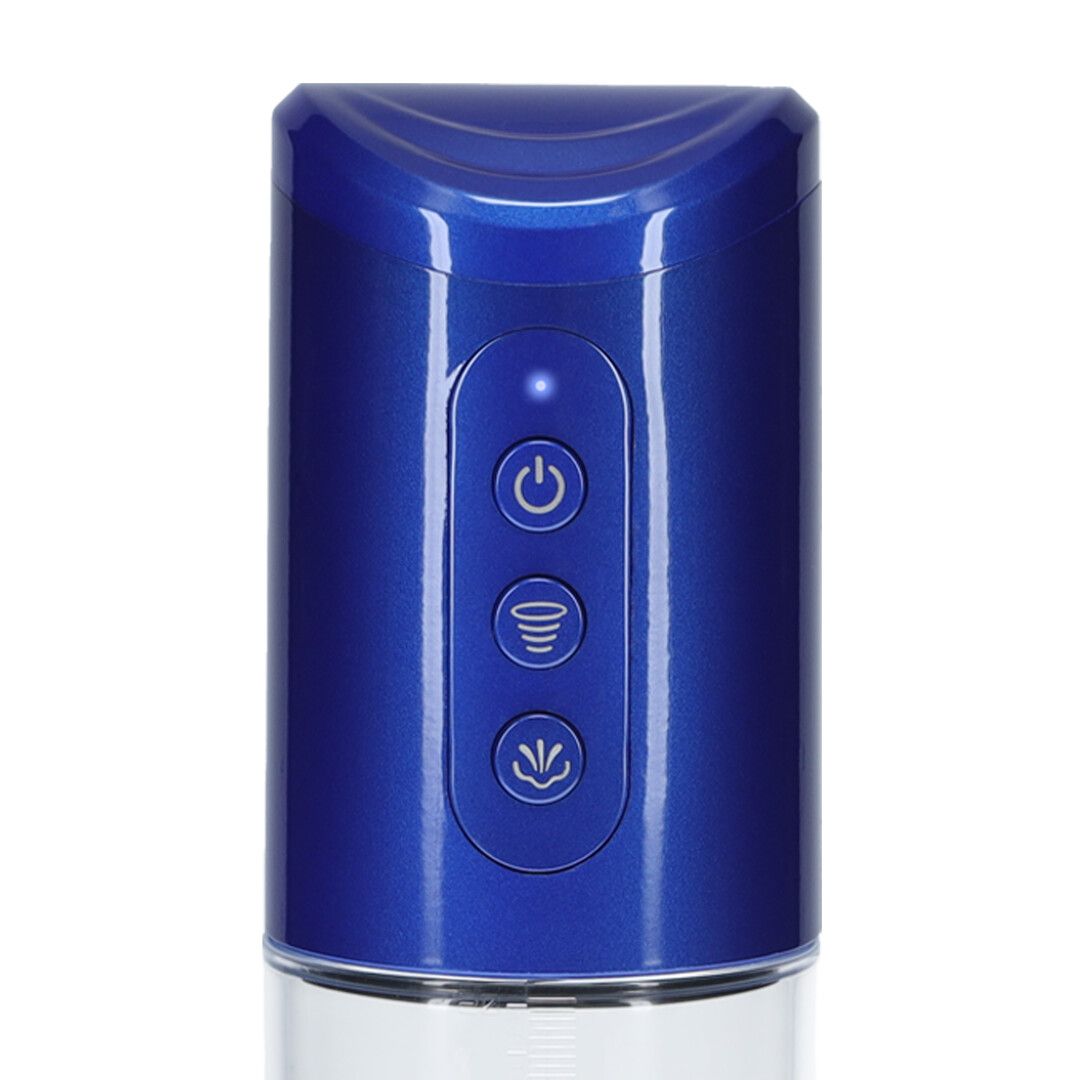 Pumped by shots HyperPump - Oplaadbare Penis Pomp - Metallic Blauw (8714273059499)