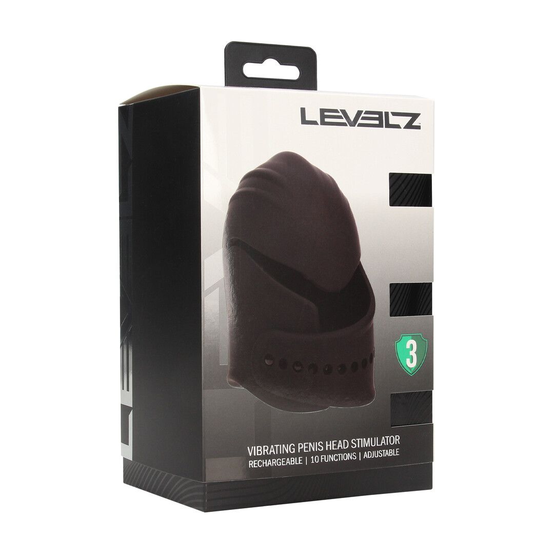 Levelz by shots Verstelbare Vibrerende Siliconen Penis Hoofd Stimulator - Zwart (8714273067579)