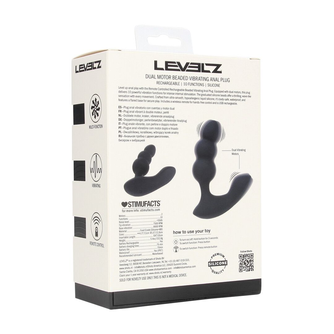 Levelz by shots Dual Motor Afstandsbediening Geweven Vibrerende Vloeibare Siliconen Prostaat Stimulator - Zwart (8714273067951)