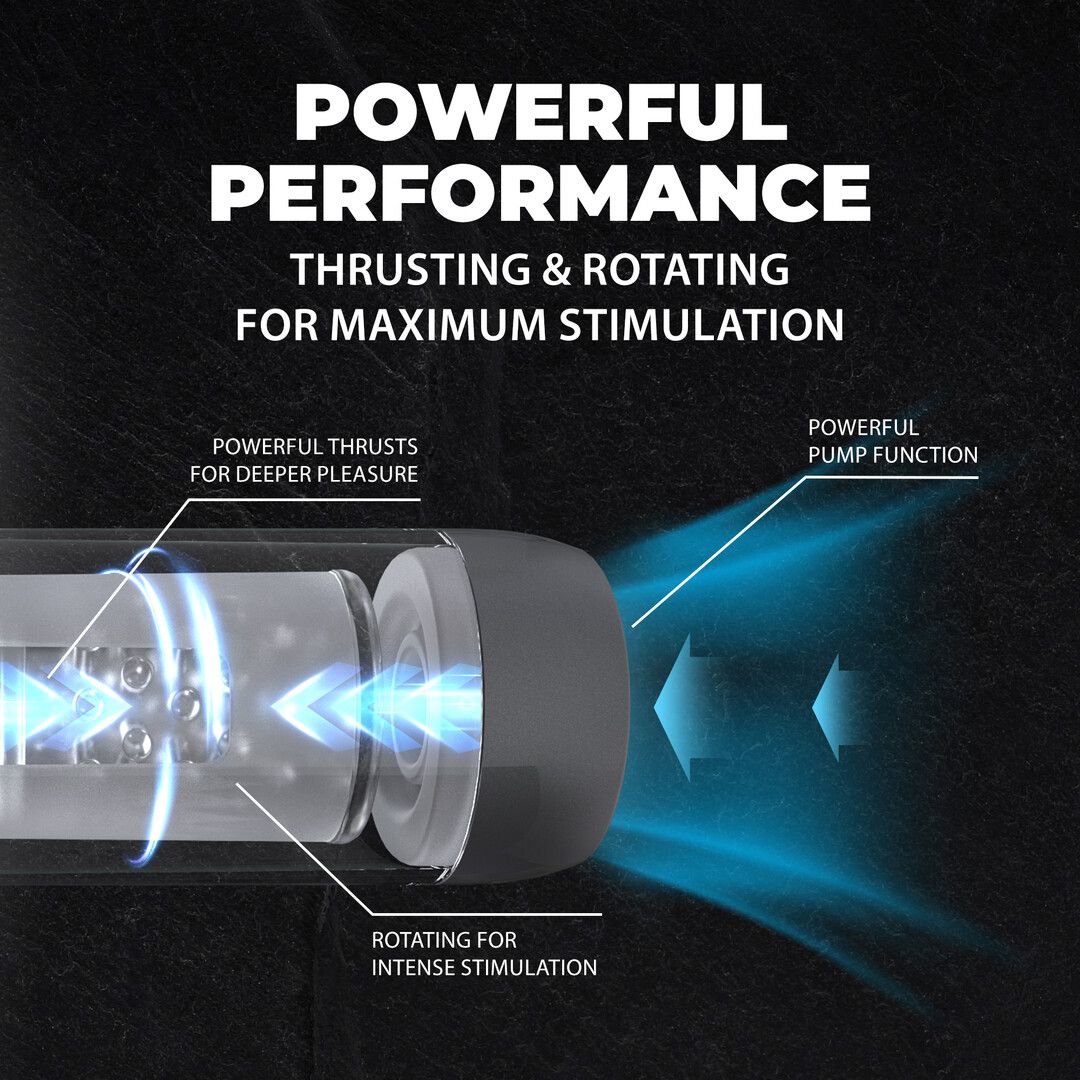 Pumped by shots Vortex - Suction Rotation and Thrusting Masturbator Pump - Gun Metal (8714273061379)