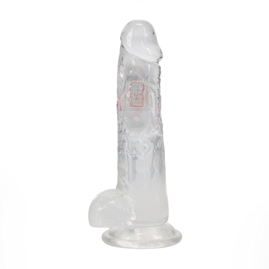 Realrock by shots LED Vibrating Straight Cock with Balls - 8 / 20 cm - Transparent (8714273059659)