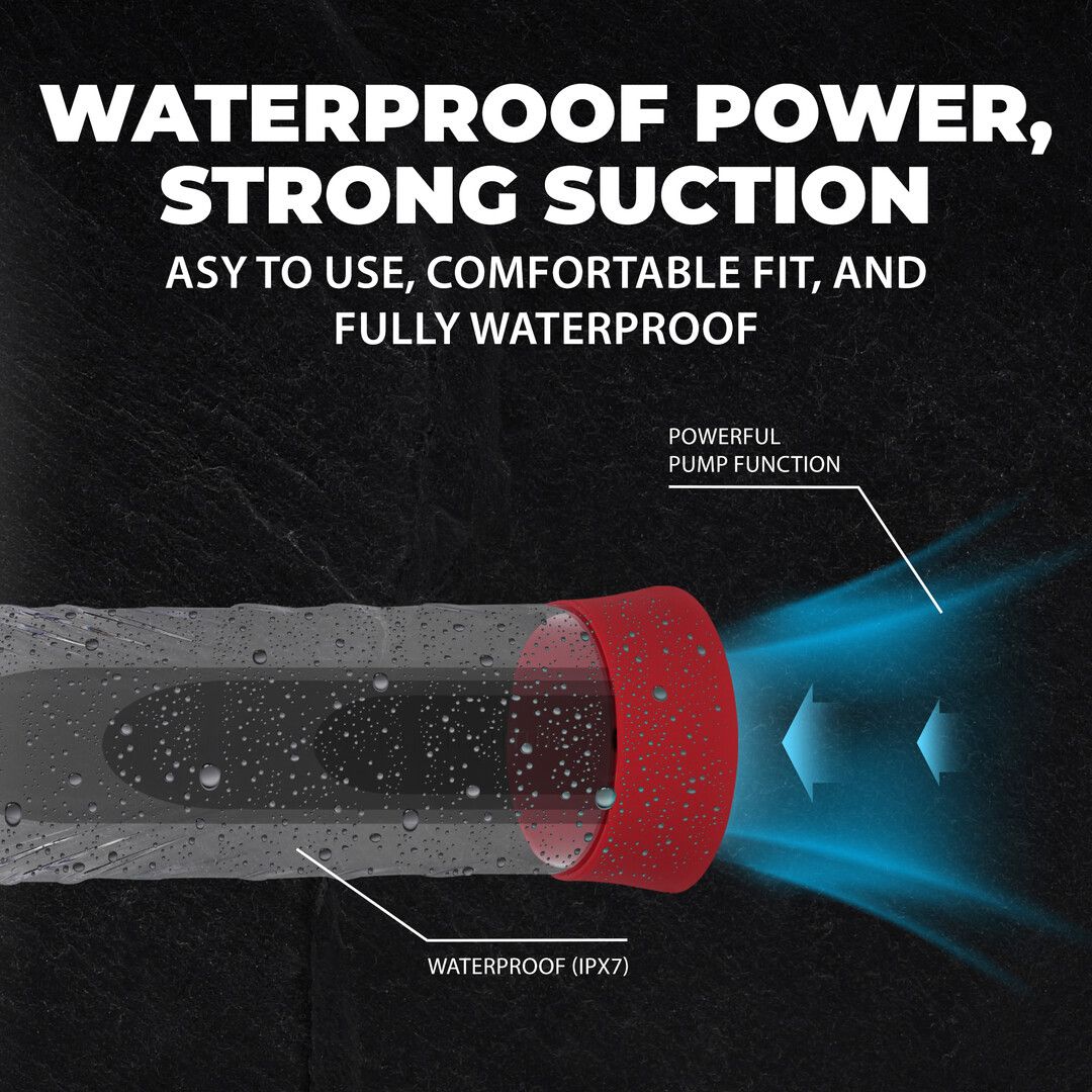 Pumped by shots CyberPulse - Automatische Waterdichte Penis Pomp - Metallic Rood (8714273059550)