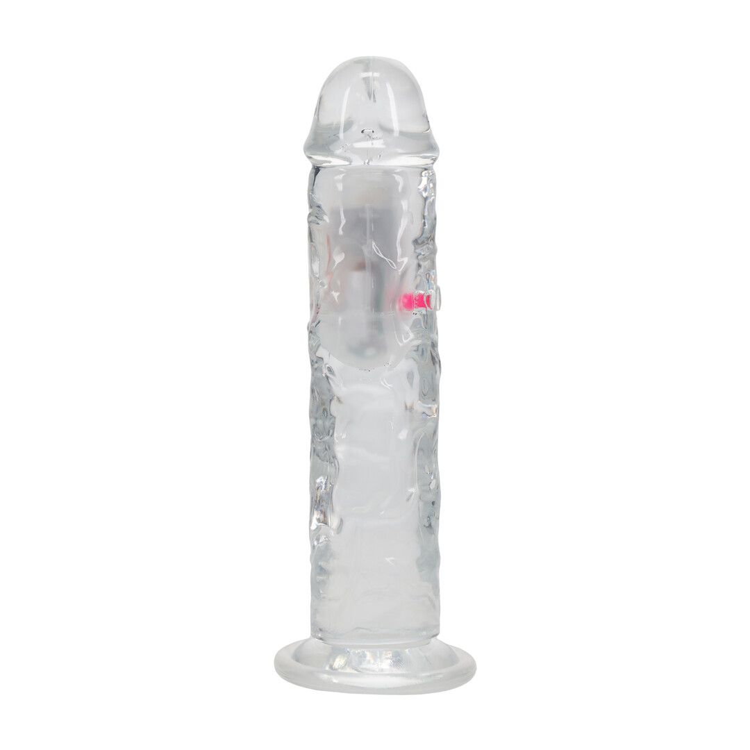 Realrock by shots LED Vibrating Straight Cock - 8 / 20 cm - Transparent (8714273059642)
