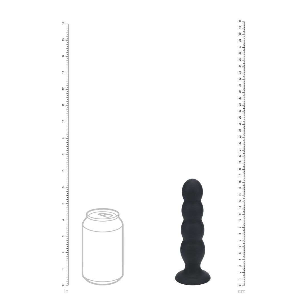 Levelz by shots Quad Rattle Vloeibare Siliconen Anale Plug - XL - Zwart (8714273065704)