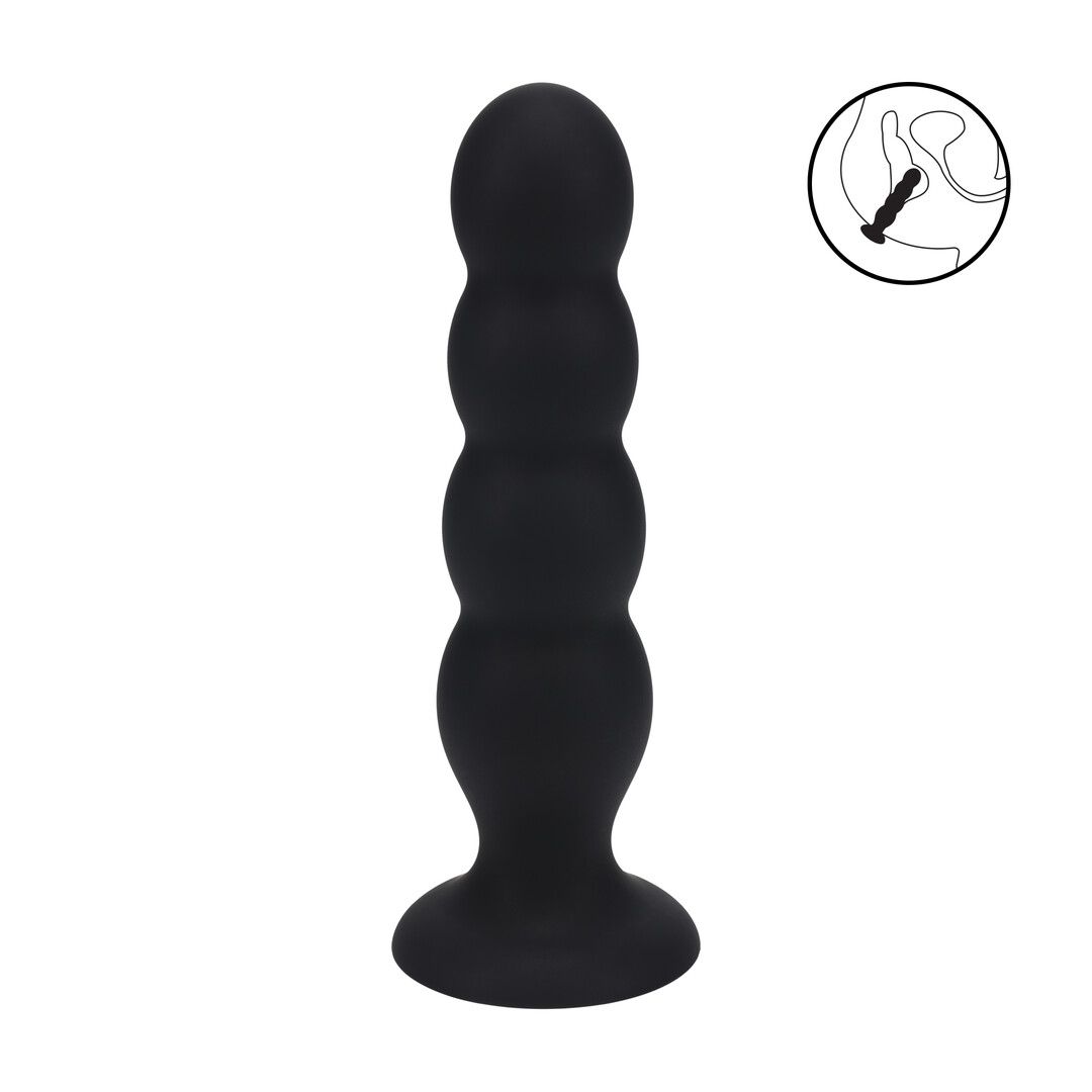 Levelz by shots Quad Rattle Vloeibare Siliconen Anale Plug - XL - Zwart (8714273065704)