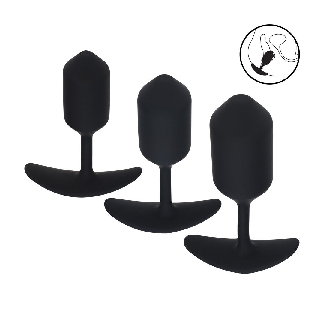 Levelz by shots Siliconen Gewogen Anale Plug Trainingsset van 3 - Zwart (8714273064585)