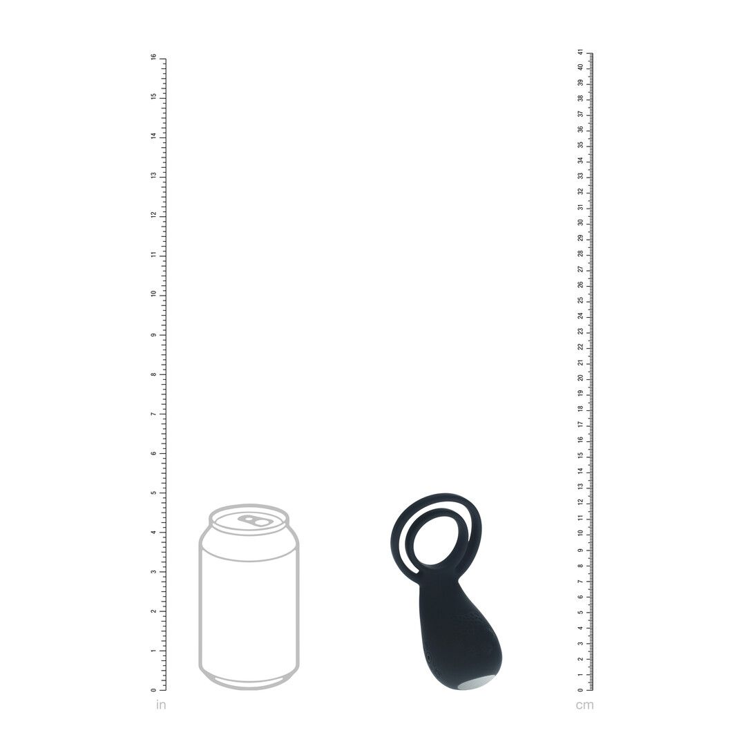 Levelz by shots Vibrerende Cock- en Ballring met Pootstimulator - Zwart (8714273067272)
