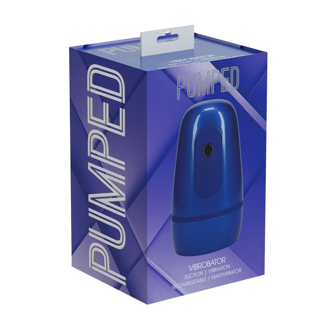 Pumped by shots Pulsar - Negative Pressure Suction and Vibration Masturbator Pump - Metallic Blue (8714273061478)