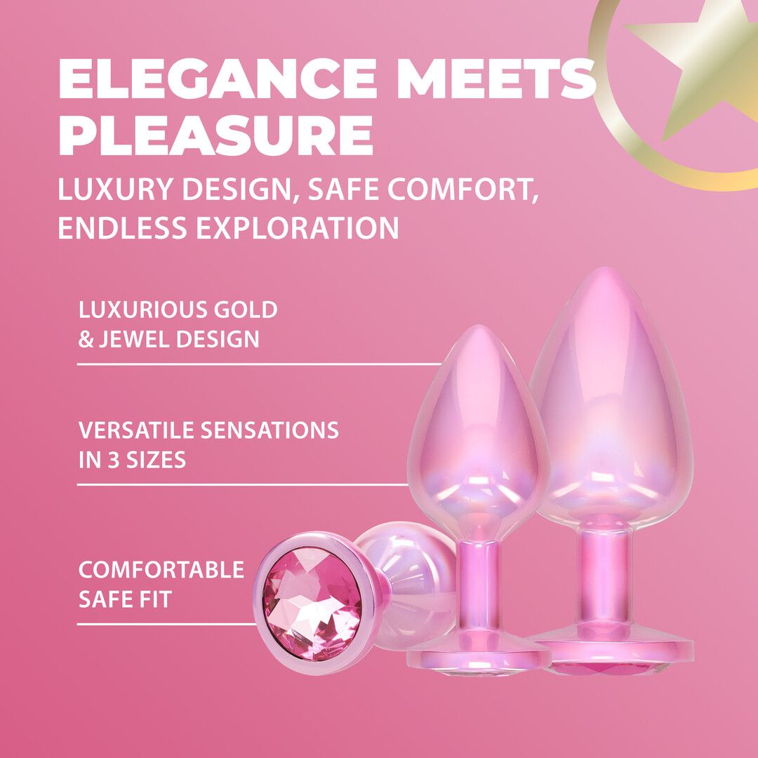 Ouch! by shots Paris Collection - Metalen Anale Plug Set - Roze (8714273061751)