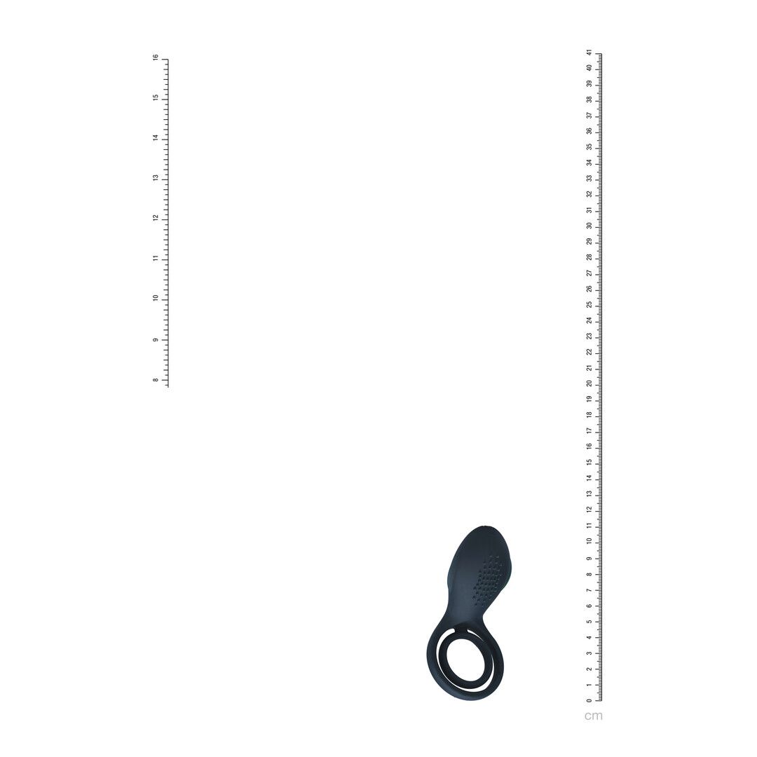 Levelz by shots Vibrerende Cock- en Ballring met Vleugelstimulator - Zwart (8714273067258)