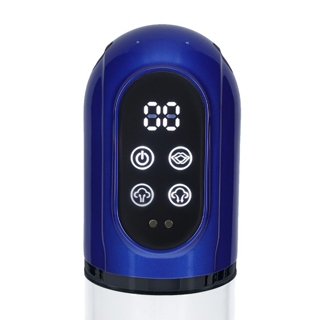 Pumped by shots Engage - Automatische Waterdichte Penis Pomp en Masturbator - Metallic Blauw (8714273059512)
