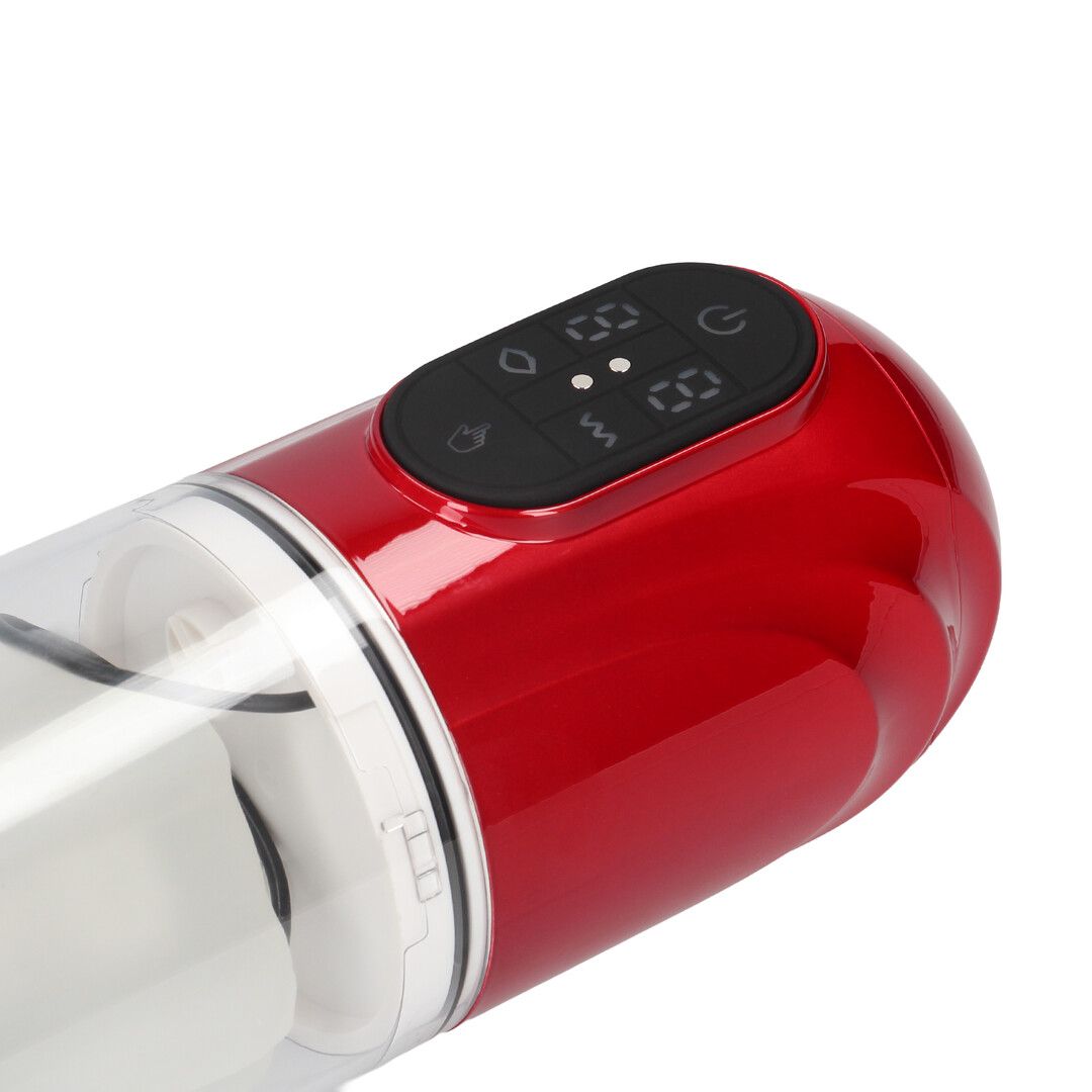 Pumped by shots TechnoThrust - Automatische Waterdichte Masturbator Pomp - Metallic Rood (8714273059574)