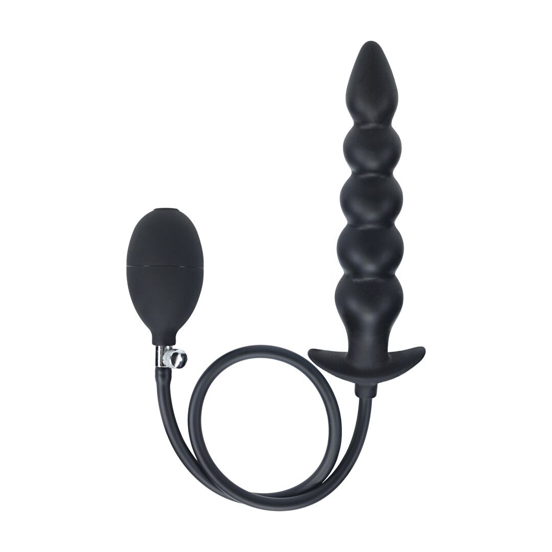 Levelz by shots Kralen Opblaasbare Siliconen Anale Plug - Zwart (8714273068354)