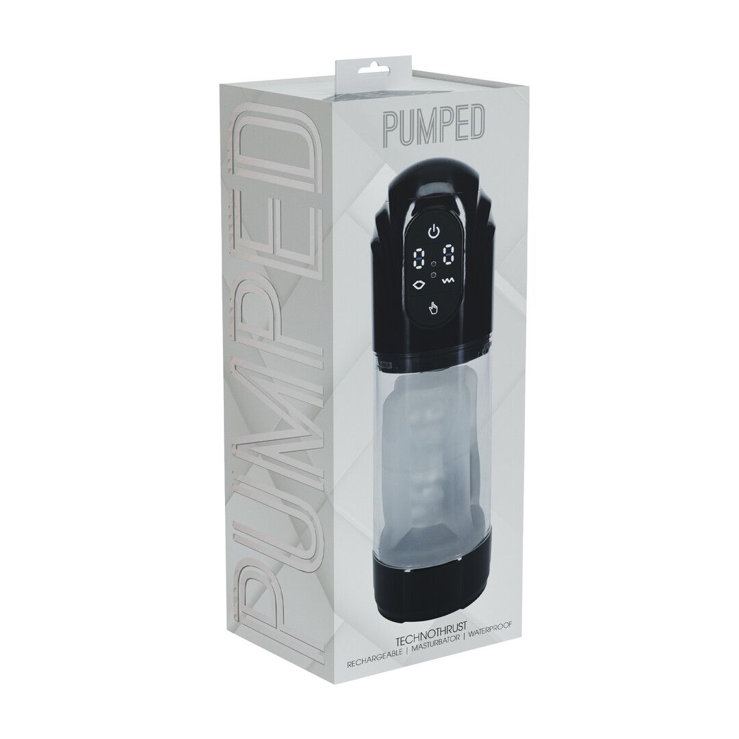 Pumped by shots TechnoThrust - Automatische Waterdichte Masturbator Pomp - Zwart (8714273059567)