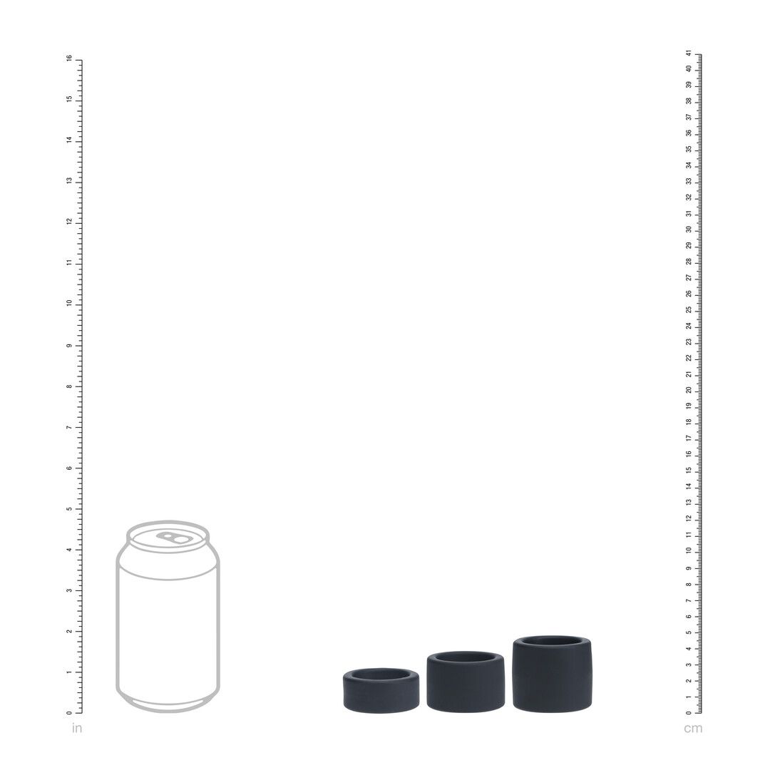 Levelz by shots Vloeibare Siliconen Balriem Set van 3 - S/M/L - Zwart (8714273062222)