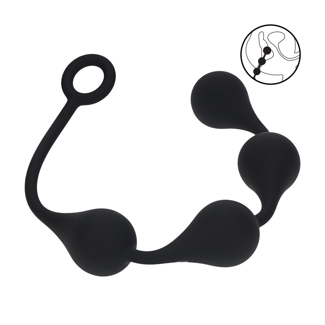 Levelz by shots Waterdrop Siliconen Anale Ballen - L - 40mm - Zwart (8714273069832)