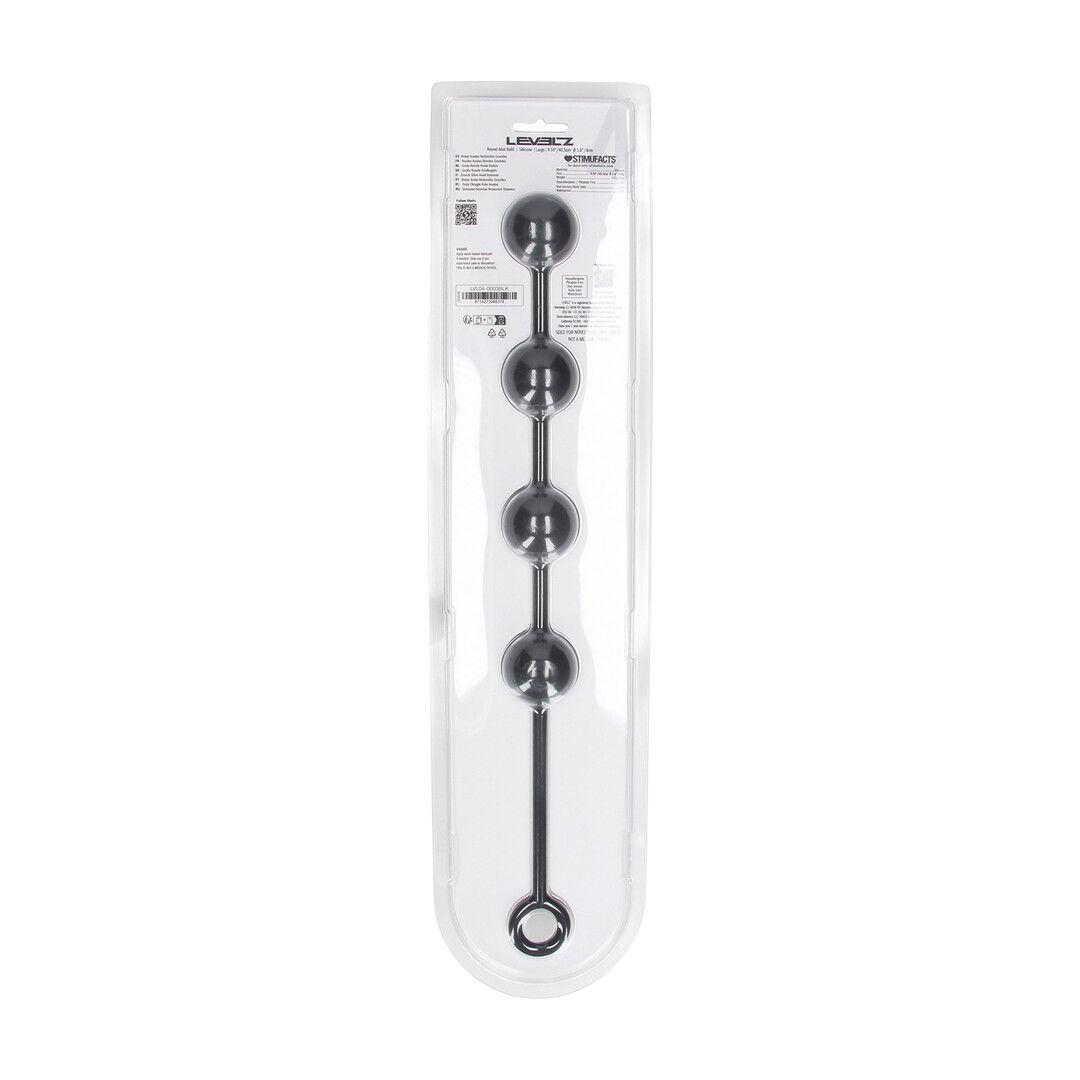 Levelz by shots Ronde Siliconen Anale Ballen - L - 40mm - Zwart (8714273068378)