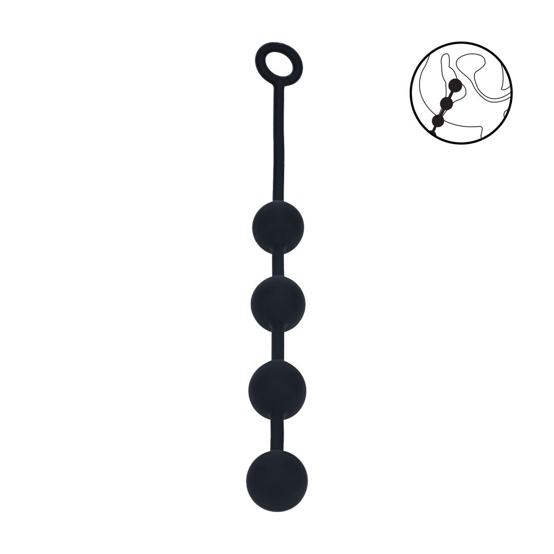 Levelz by shots Ronde Siliconen Anale Ballen - L - 40mm - Zwart (8714273068378)
