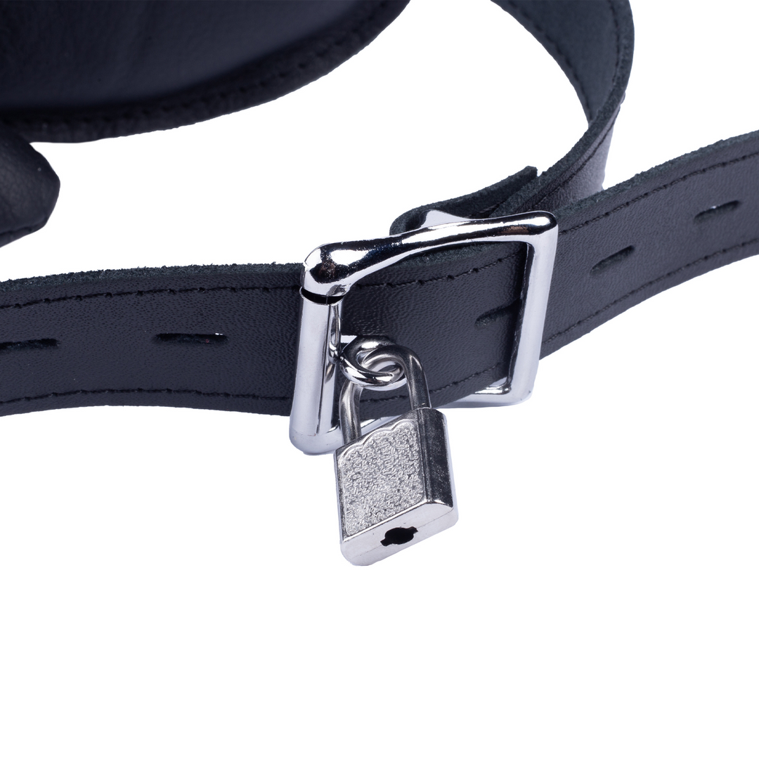 Red leather Leren Gag - Zwart (3662811297030)