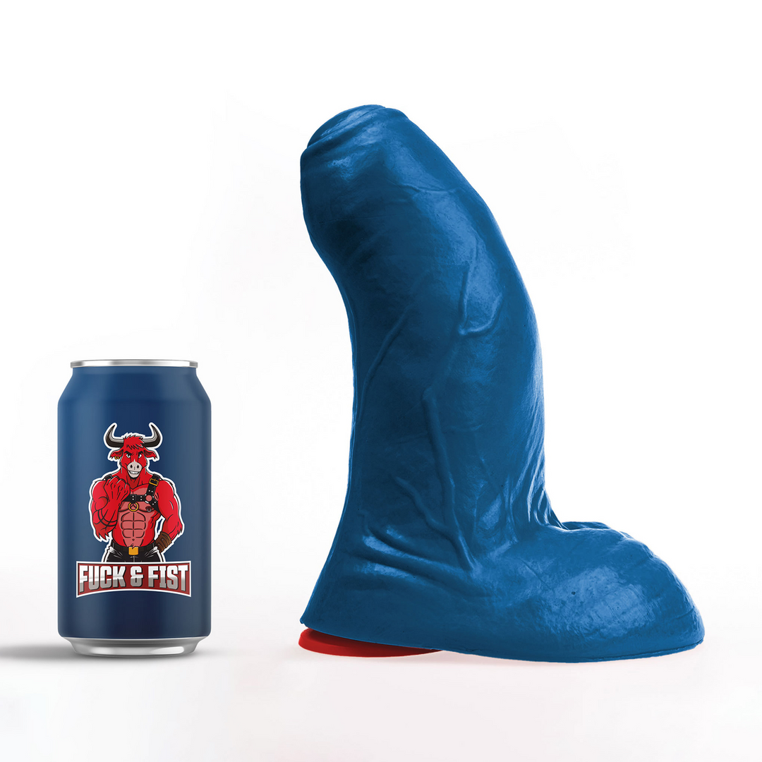 Fuck  fist Buri L - Realistische Gebogen Dildo met Ballen - 8.7 / 22 cm - Blauw (3662811915026)