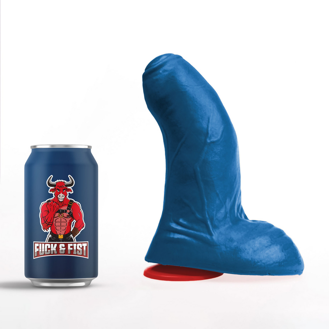 Fuck  fist Buri M - Realistische Gebogen Dildo met Ballen - 6,7 / 17 cm - Blauw (3662811915019)