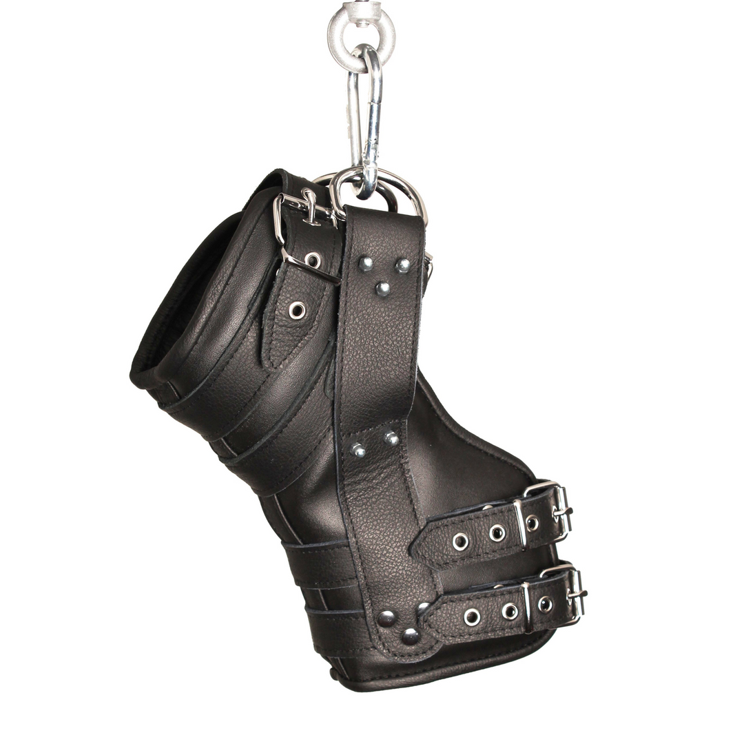 Red leather Deluxe Set van 2 Leren Beenhangers - Zwart (3701019811980)