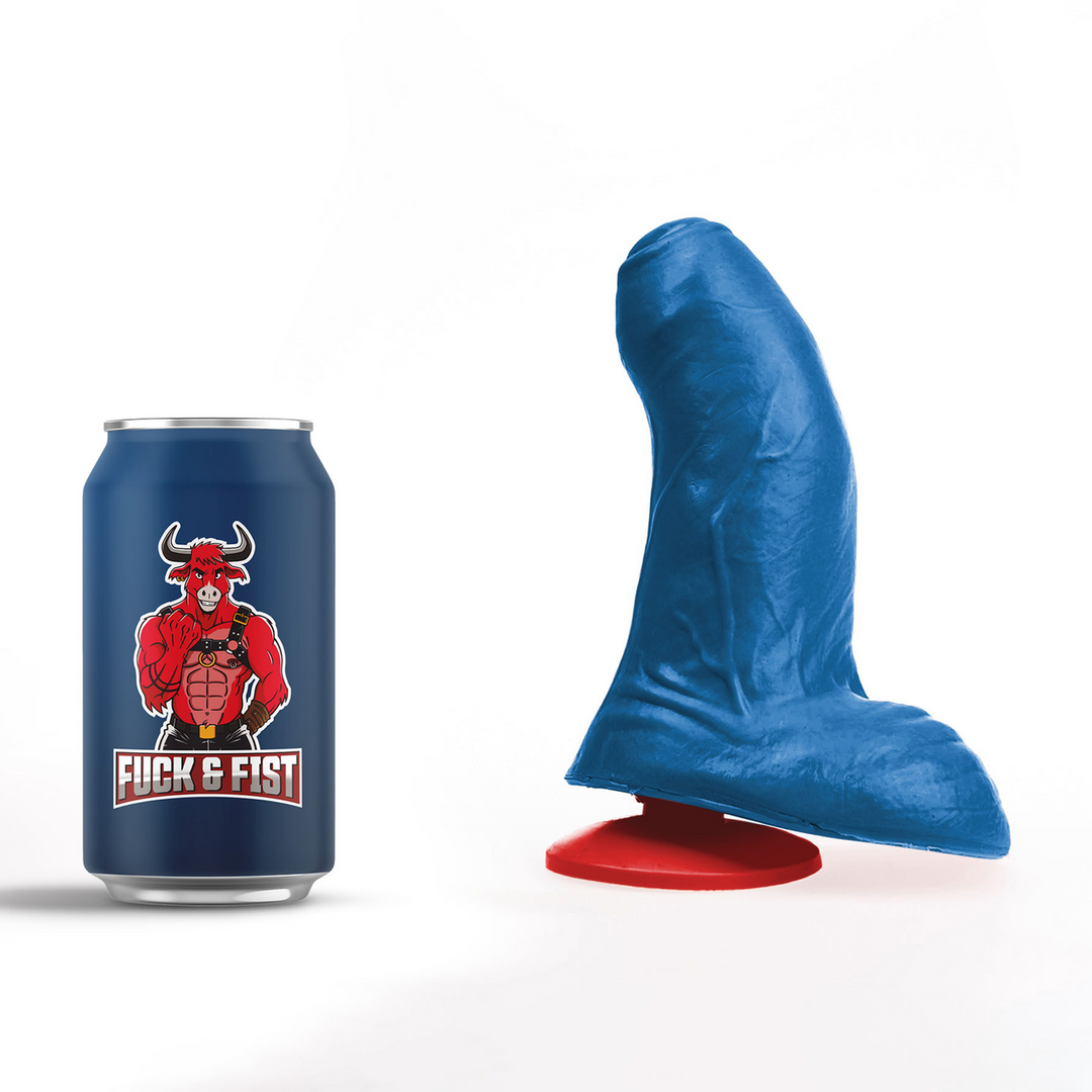 Fuck  fist Buri S - Realistische Gebogen Dildo met Ballen - 5.5 / 14 cm - Blauw (3662811915002)