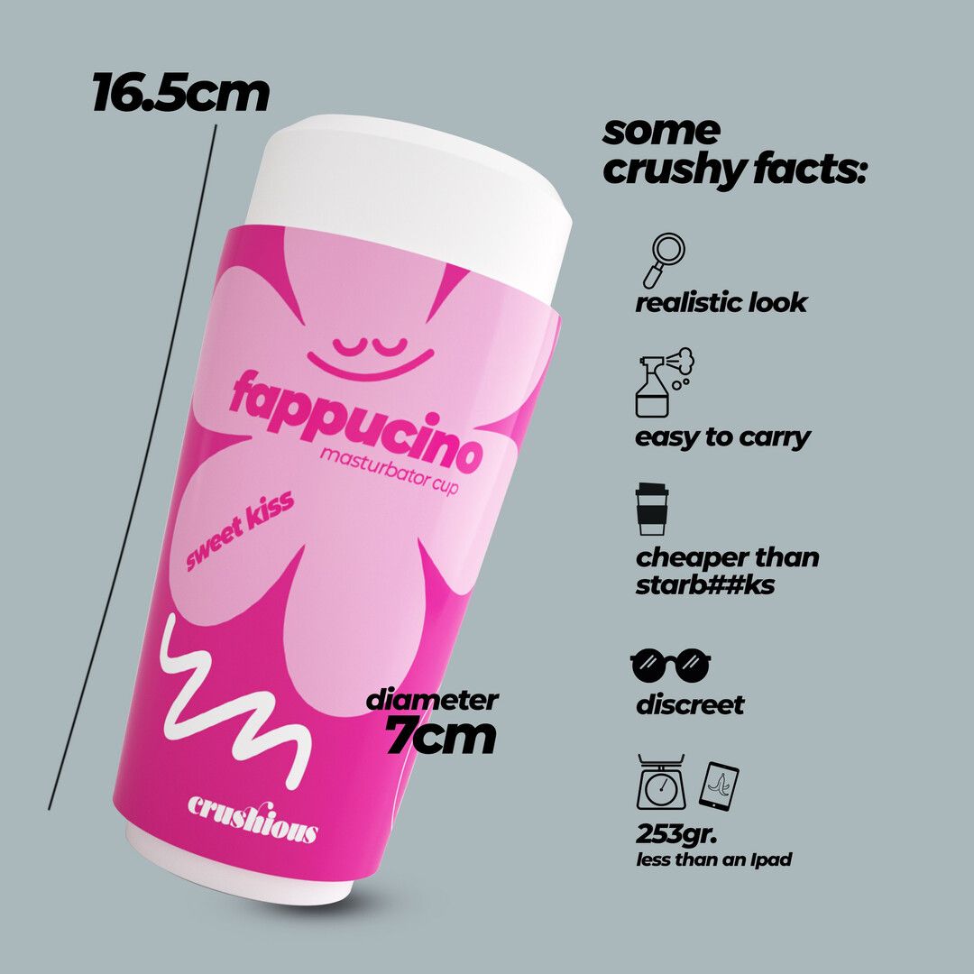 Crushious Fappucino Sweet Kiss - Mondmasturbeerkop - Roze (7403254161962)