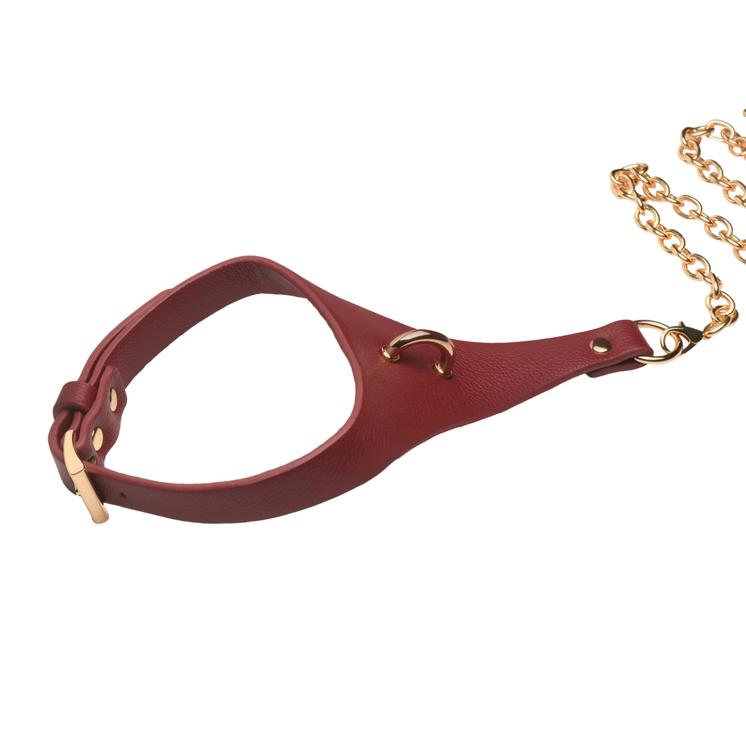 Xr brands Captivate - Halsband met Lichaamsketting - Rood/Goud (848518058560)