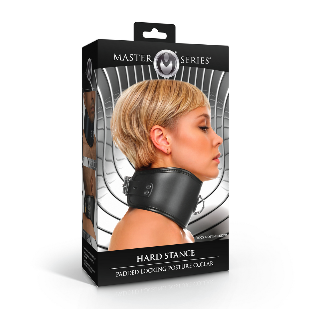 Xr brands Hard Stance - Gevoerde Vergrendelbare Houdingskraag - Zwart (848518057532)