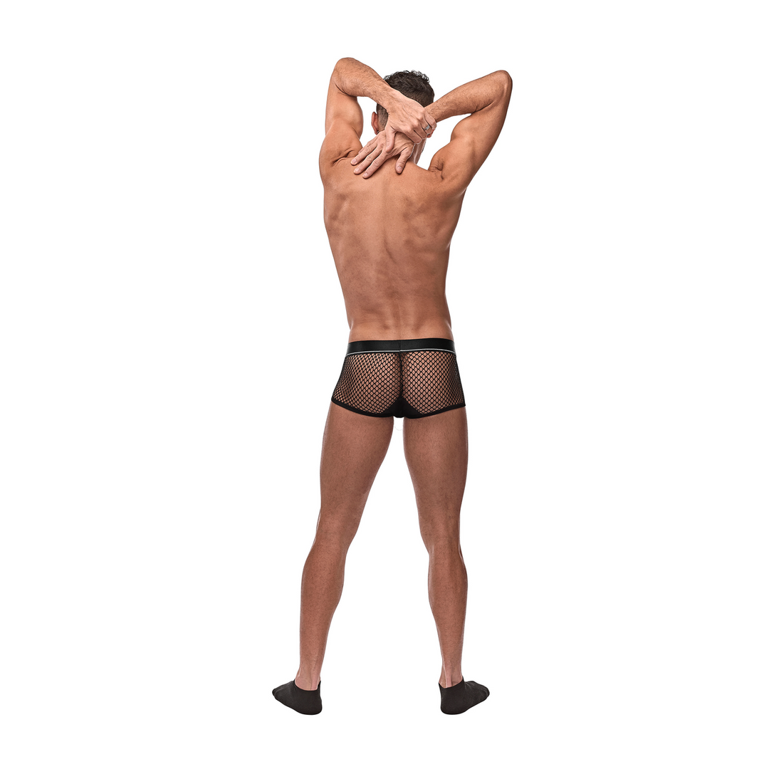 Male power Mini Cockring Kort met Rode Cockring - L - Zwart (845830095877)
