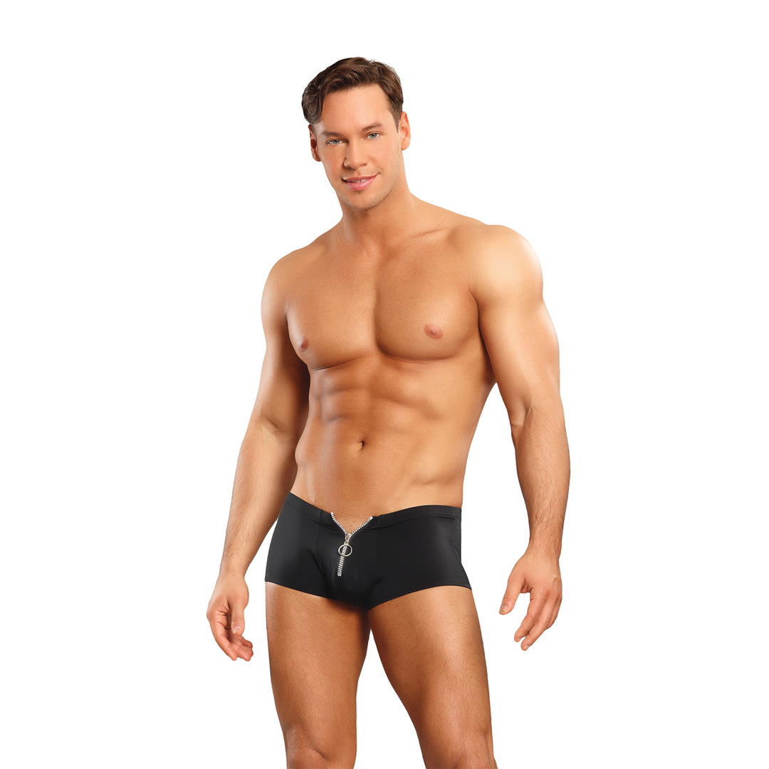 Male power Ritsbroek met Rode Cockring - S/M - Zwart (845830095587)