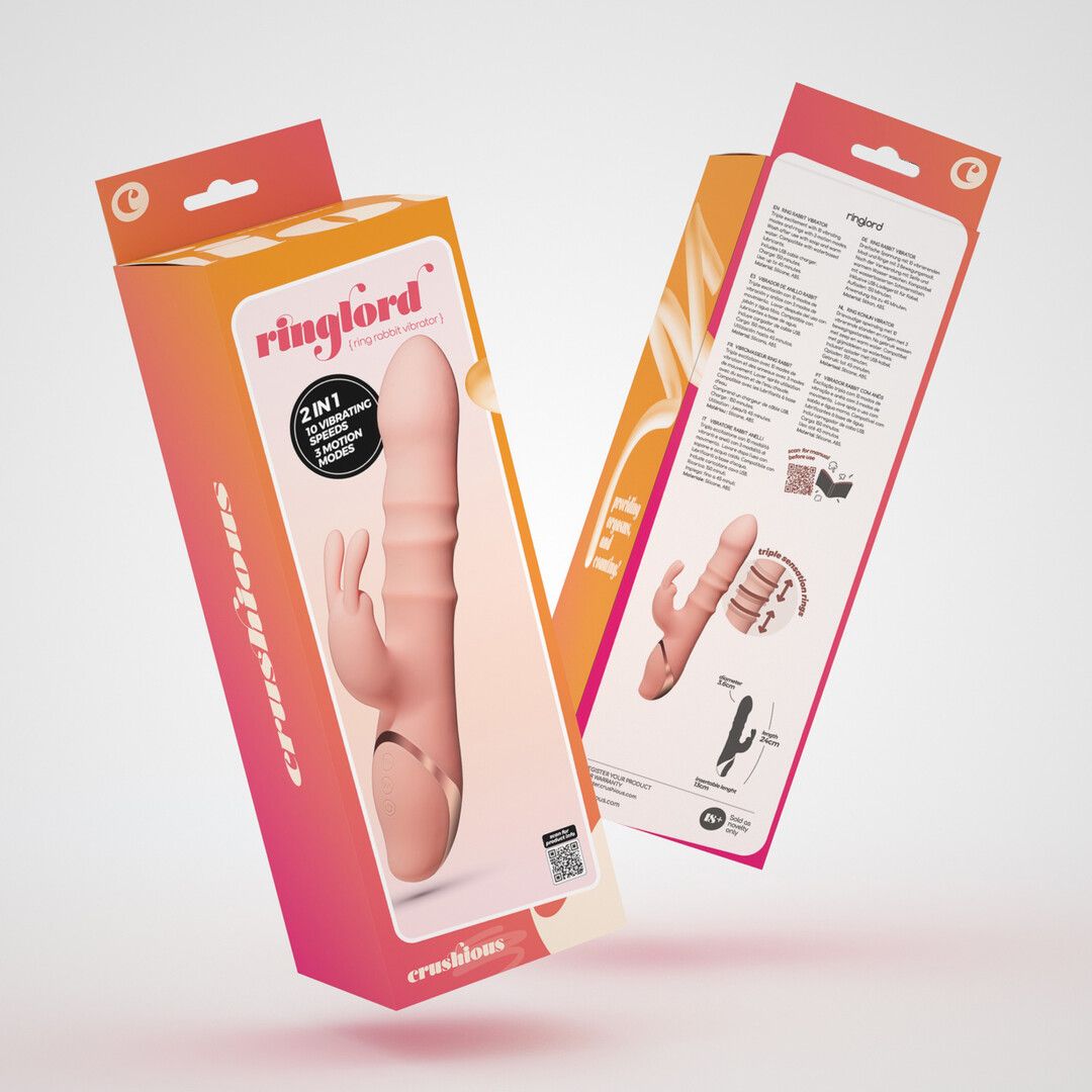 Crushious Ringlord - Ring Rabbit Vibrator - Roze (7403254160743)