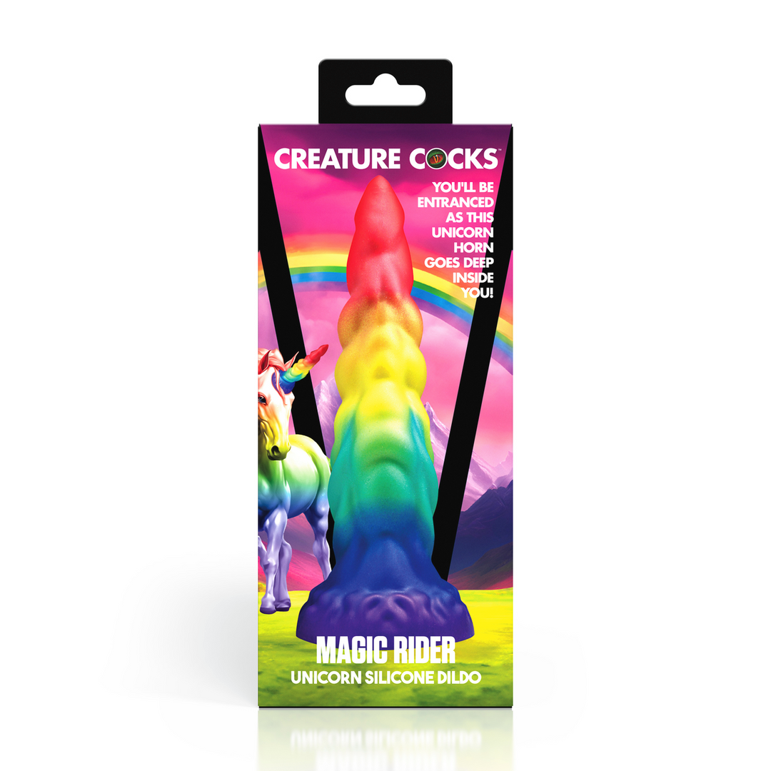 Xr brands Magic Rider - Eenhoorn Silicone Dildo - Regenboog (848518057938)
