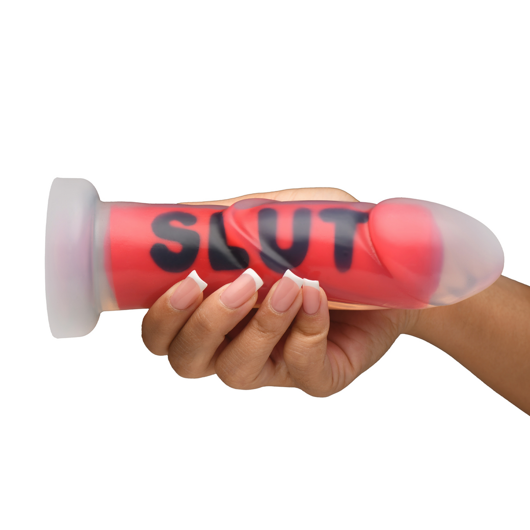 Xr brands SLUT - Siliconen Dildo - Rood (848518058416)