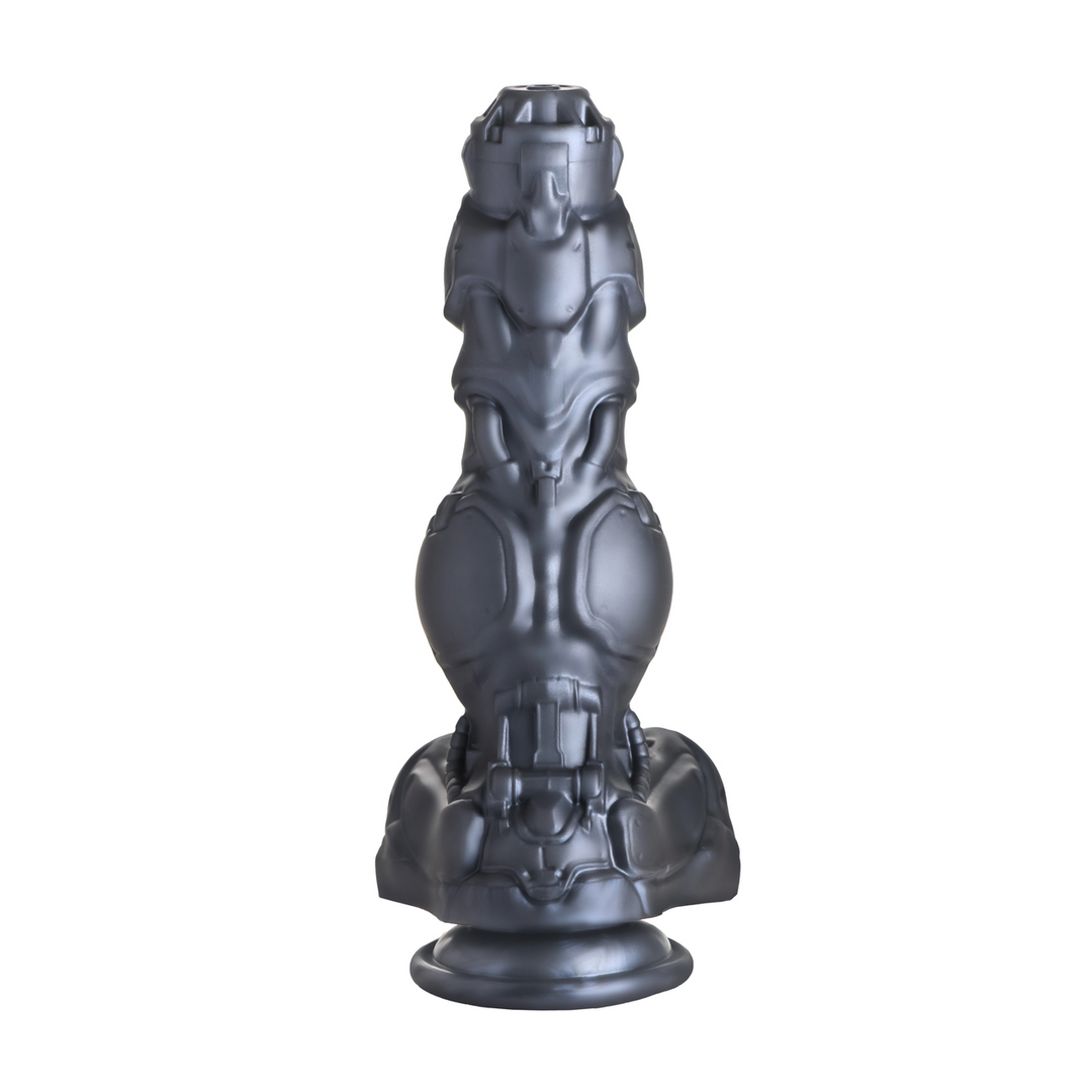 Xr brands Cyborg Cock - Duwende en Vibrerende Siliconen Dildo - Zilver (848518055828)