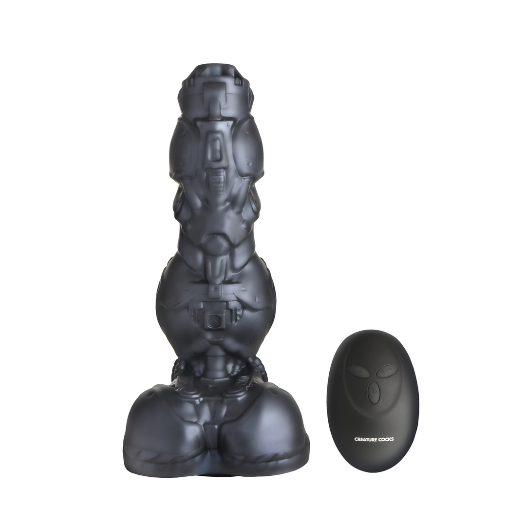 Xr brands Cyborg Cock - Duwende en Vibrerende Siliconen Dildo - Zilver (848518055828)