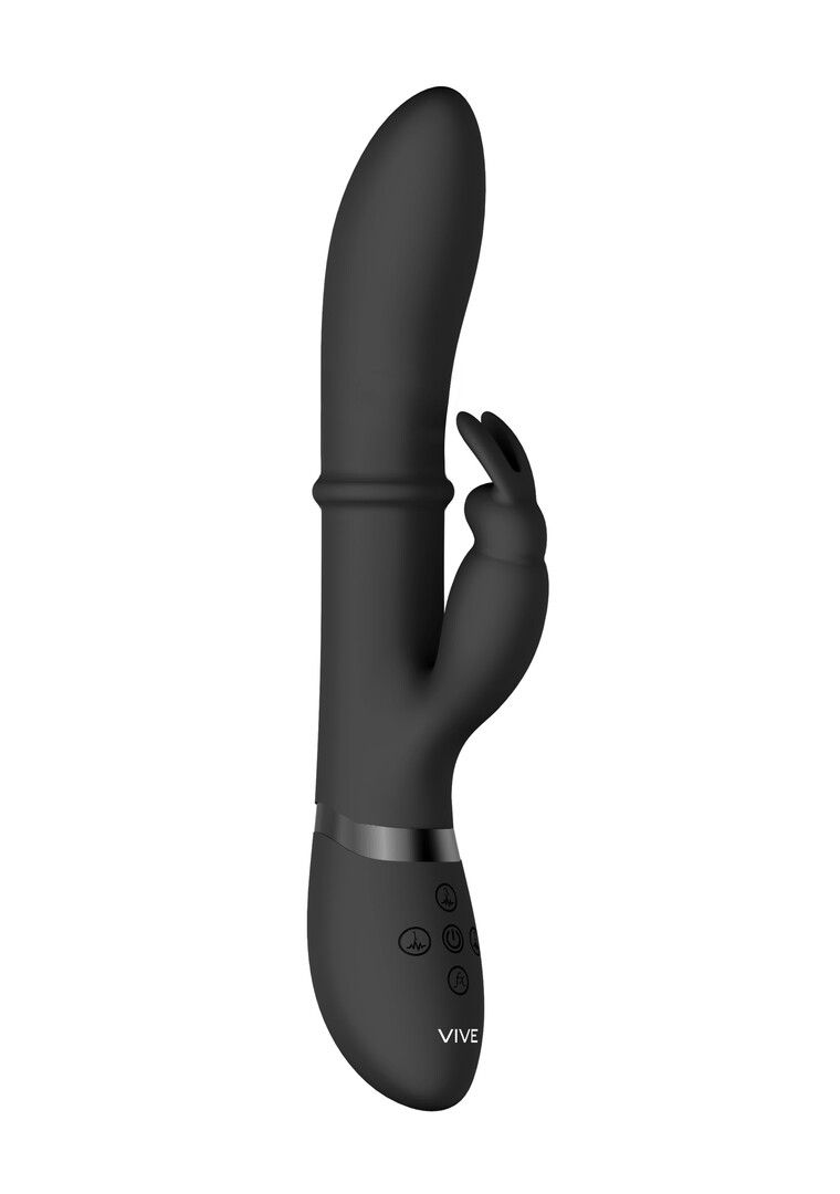 Vive by shots Halo - Ring Rabbit Vibrator - Zwart (8714273545022)